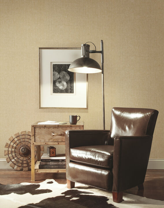 Woven Crosshatch Brown Wallpaper (Set of 2)