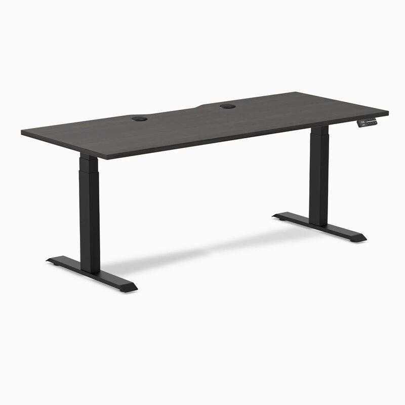 Desky Dual Scalloped Laminate Sit Stand Desk image number 0