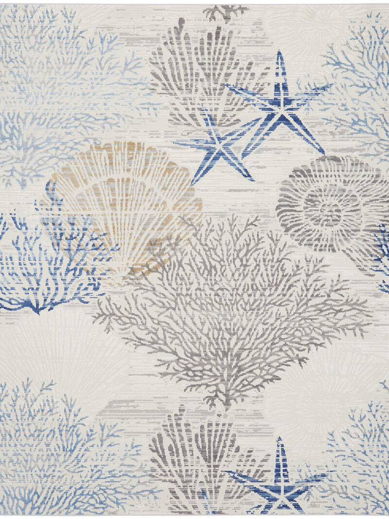 Seaside SDS04 Ivory/Gray/Blue 9' x 12' Rug