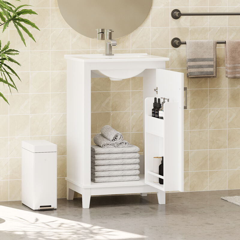 ELEMENT ACE Modern Compact Bathroom Vanity Cabinet with Ceramic Basin and Ample Storage Space image number 4