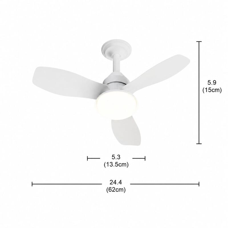 ELEMENT ACE Low Profile Ceiling Fan with Dimmable LED Light, Quiet Reversible DC Motor, App and Remote Control Flush Mount Design image number 1