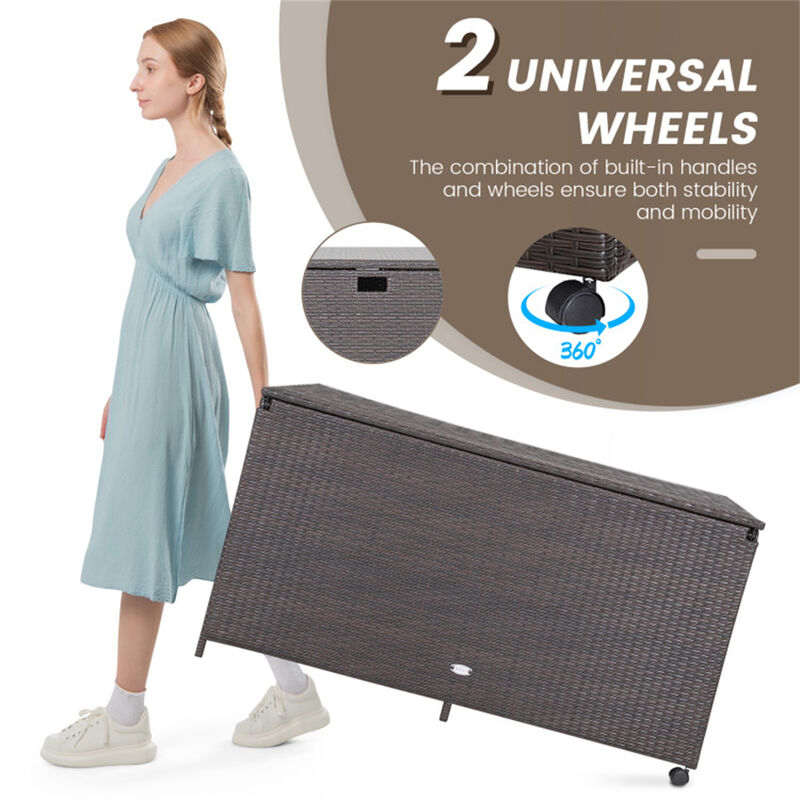 Outdoor Wicker Storage Box with Zippered Liner-133 Gallon image number 7
