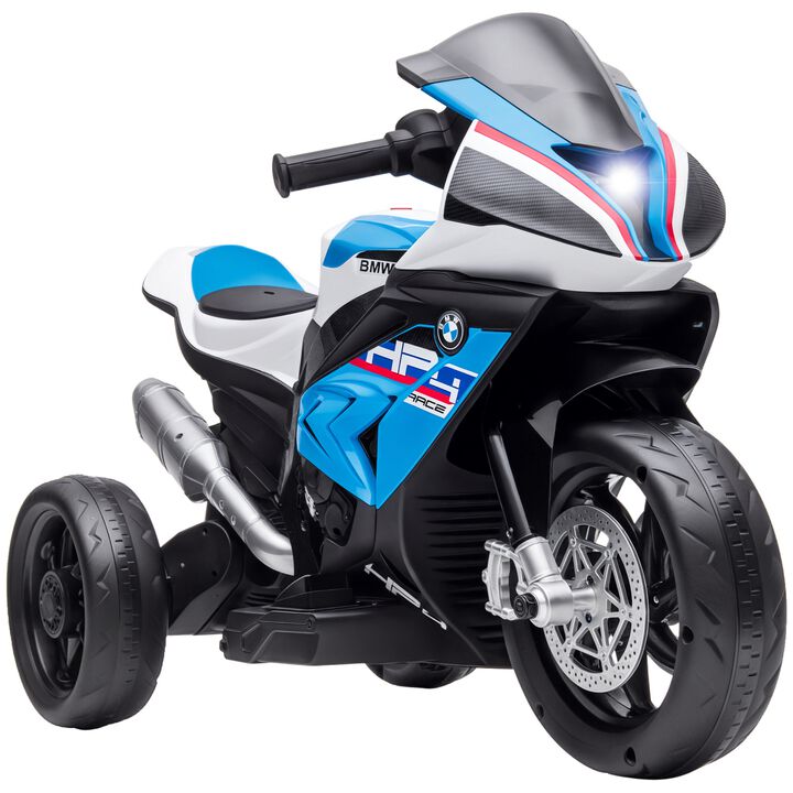 BreeBe Licensed 6V Kids Ride on Motorcycle, Off-Road Battery Powered Three Wheels Dirtbike with USB, AUX, Music and Headlight