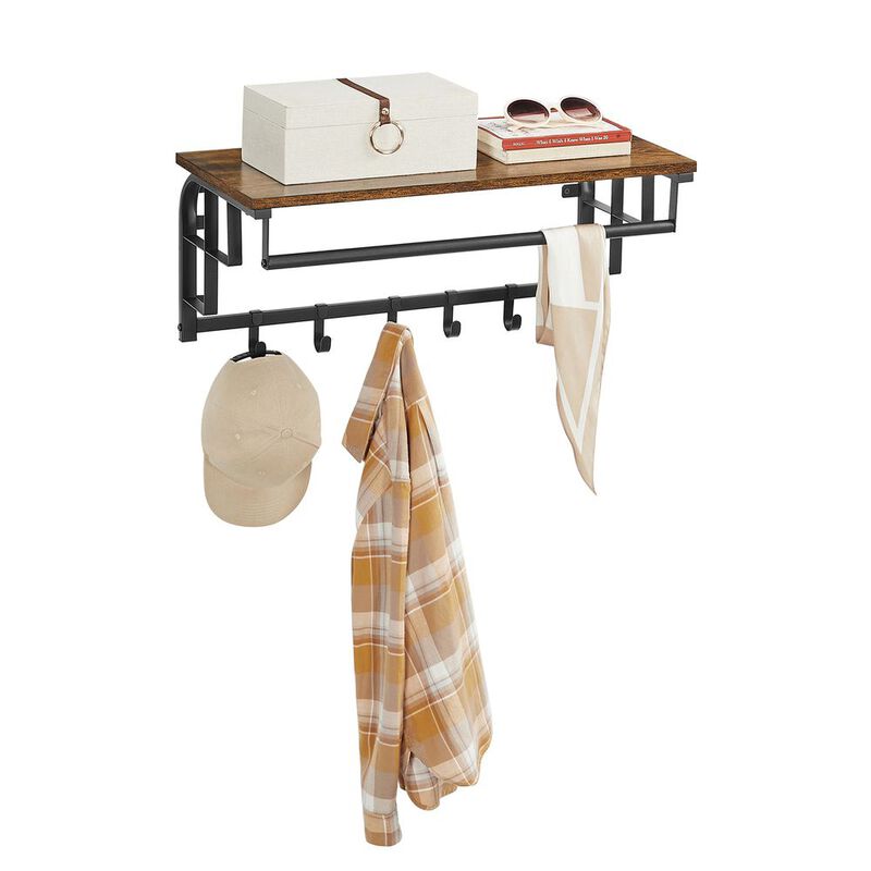BreeBe Wall-Mounted Coat Rack with Hanging Rod