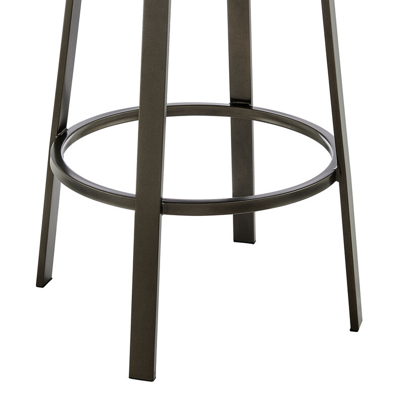 Neura Swivel or Stool in Black Finish with Grey Faux Leather