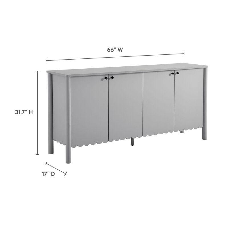 Modway Emmeline 4-Door Scalloped Sideboard in Sage image number 2