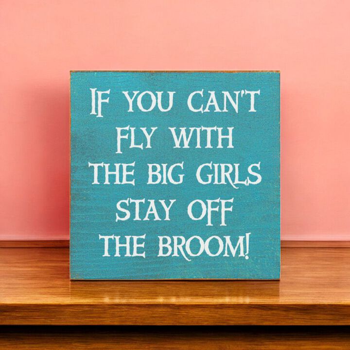 If You Can't Fly with the Big Girls Stay Off the Broom Wood Sign