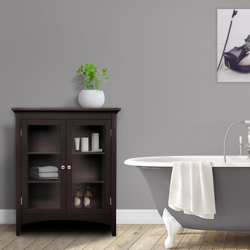 Teamson Home Madison Freestanding Two-Door Floor Cabinet, Espresso