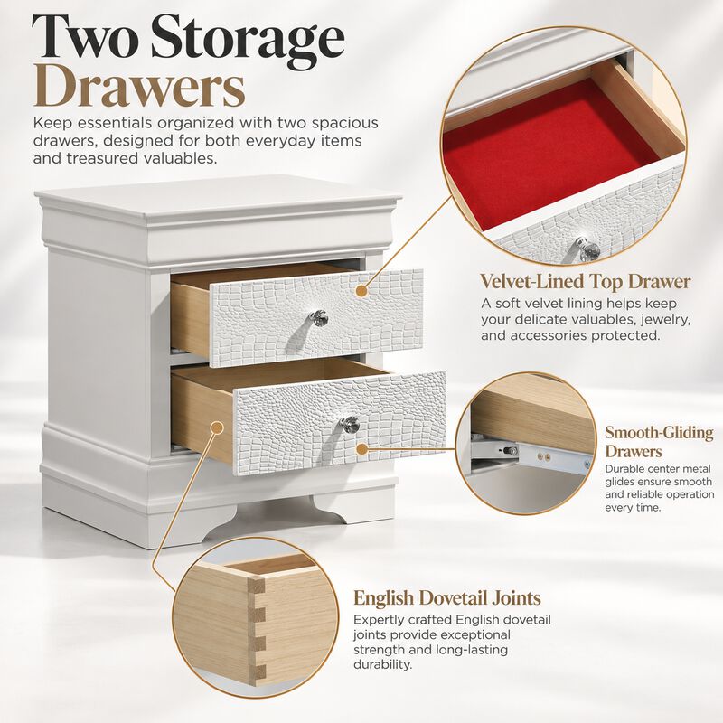 Virestiq Textured 2-Drawer Nightstand image number 4