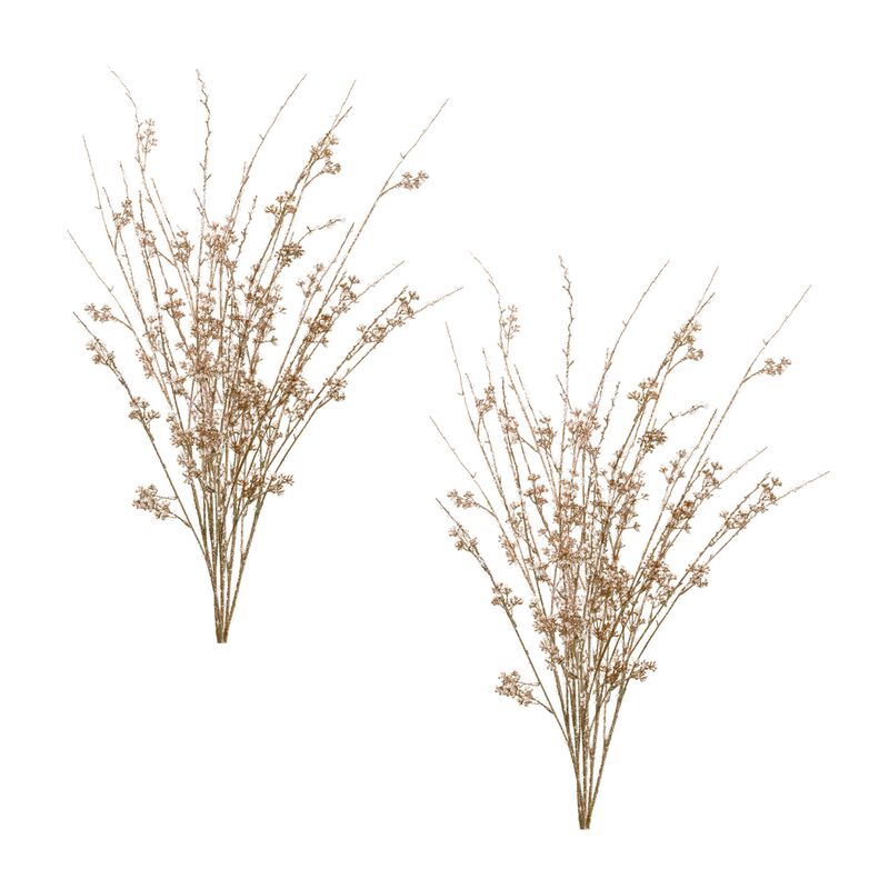 Set of 2 Beaded Iced Berry Sprays for Holiday Wreaths, Garlands, or Winter Arrangements