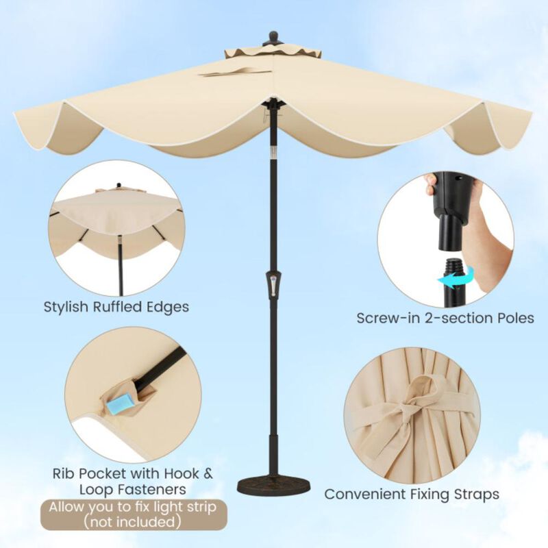 Hivvago 9 FT Patio Umbrella with Crank Handle and Push Button Tilt