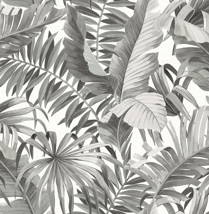 Alfresco Black Palm Leaf Wallpaper (Set of 2)
