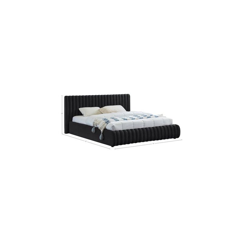 Meridian Furniture Nico Black Velvet Queen Bed