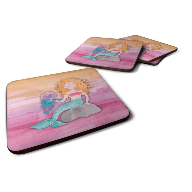 Caroline's Treasures Blonde Mermaid Watercolor Decorative coasters, 3.5, Multicolor