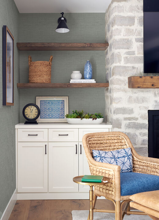 Agave Dove Faux Grasscloth Wallpaper (Set of 2)