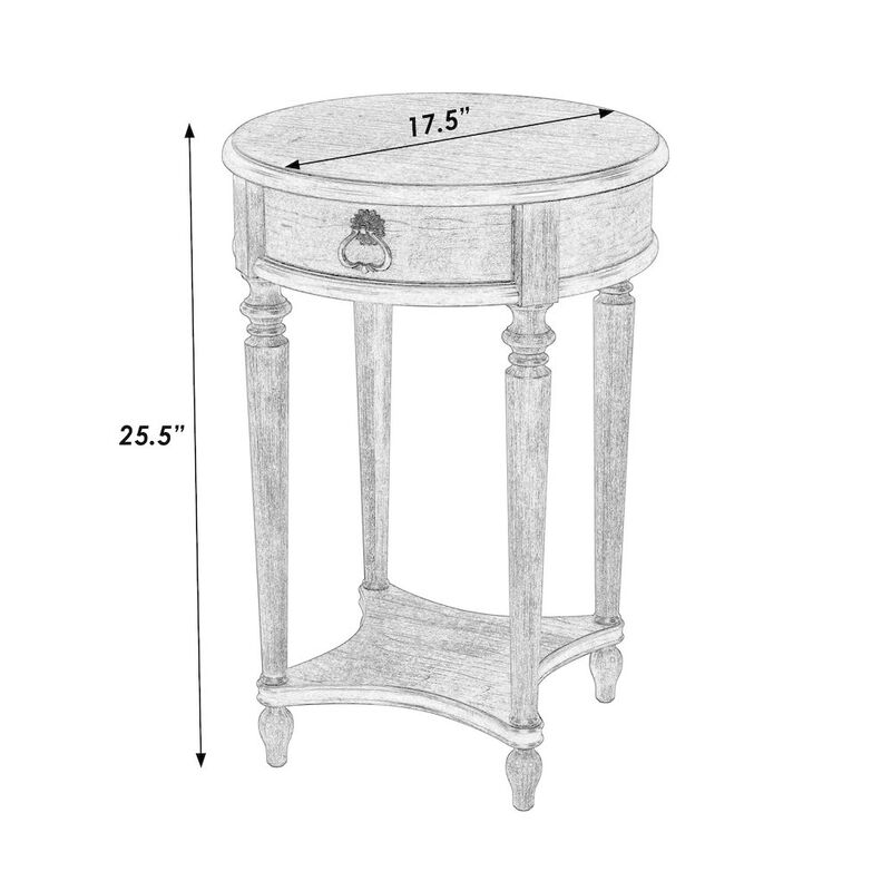 Butler Specialty Jules 17.5 in. W Round Wood 1 Drawer End Table,Lower Open Shelf, Pastel Green image number 2