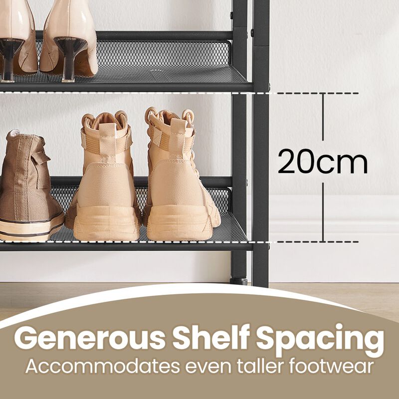 4 Tier Adjustable Mesh Shoe Storage Rack Space Saving Organizer image number 5