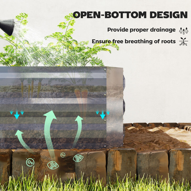 Hivvago Raised Garden Bed with Mini Greenhouse 4x3x1 ft image number 6