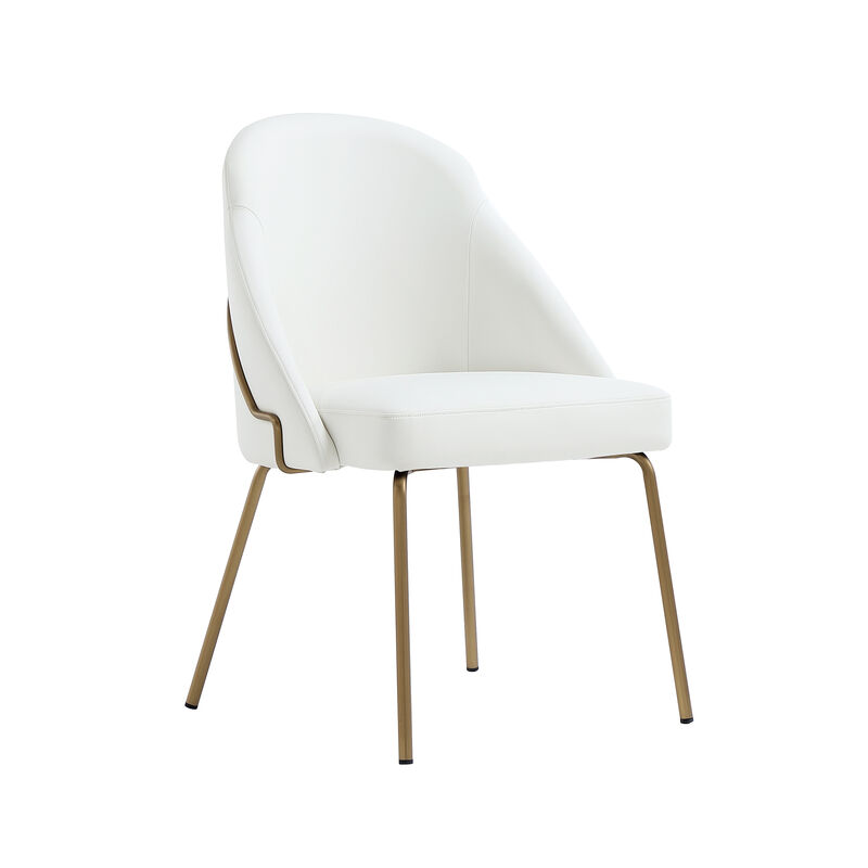 Gracie Dining Chairs in White and Gold (Set of 4)