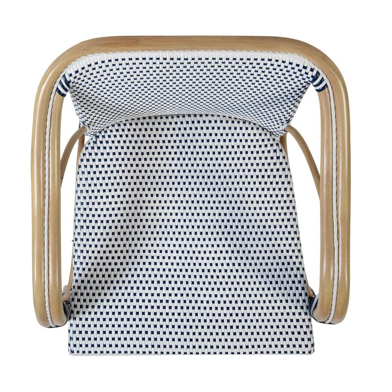 Butler Specialty Portofino 18.75 in. Seat Height Rattan Arm Chair, White and Navy image number 9