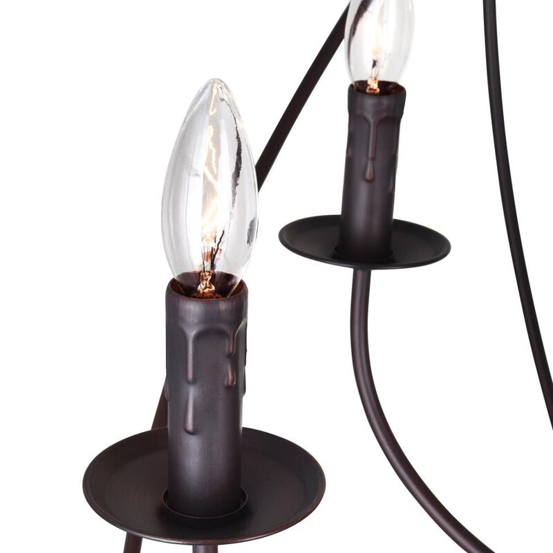 Arza 8 Light Up Chandelier With Brown Finish
