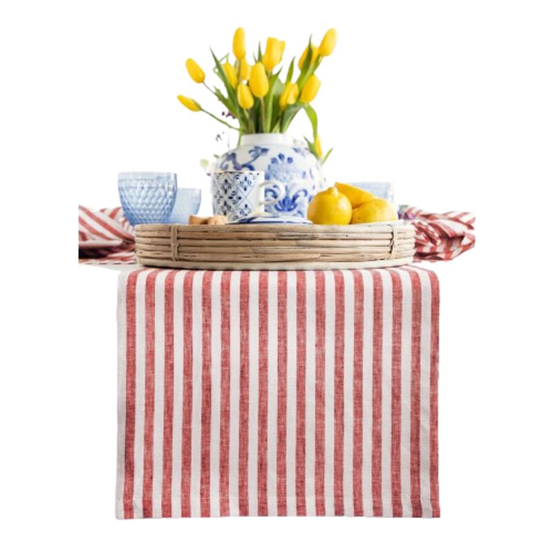 Solino Home 100% Pure Linen Table Runner - Amalfi Stripe