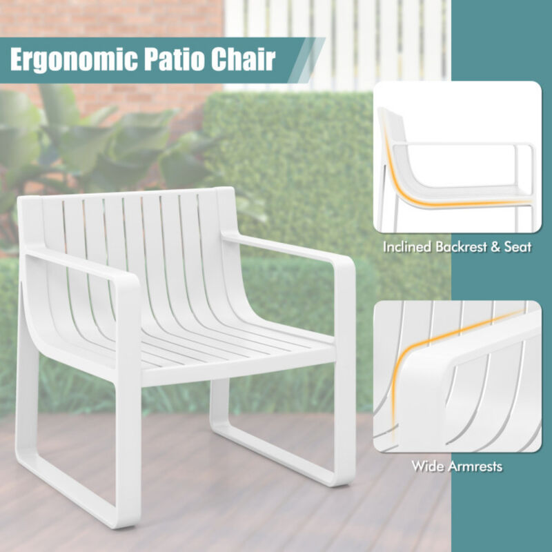 Patio Chairs Set of 2 with Curved Backrests and Seats