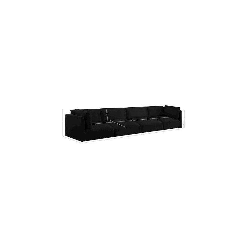 Meridian Furniture Ease Black Polyester Fabric Modular Sofa