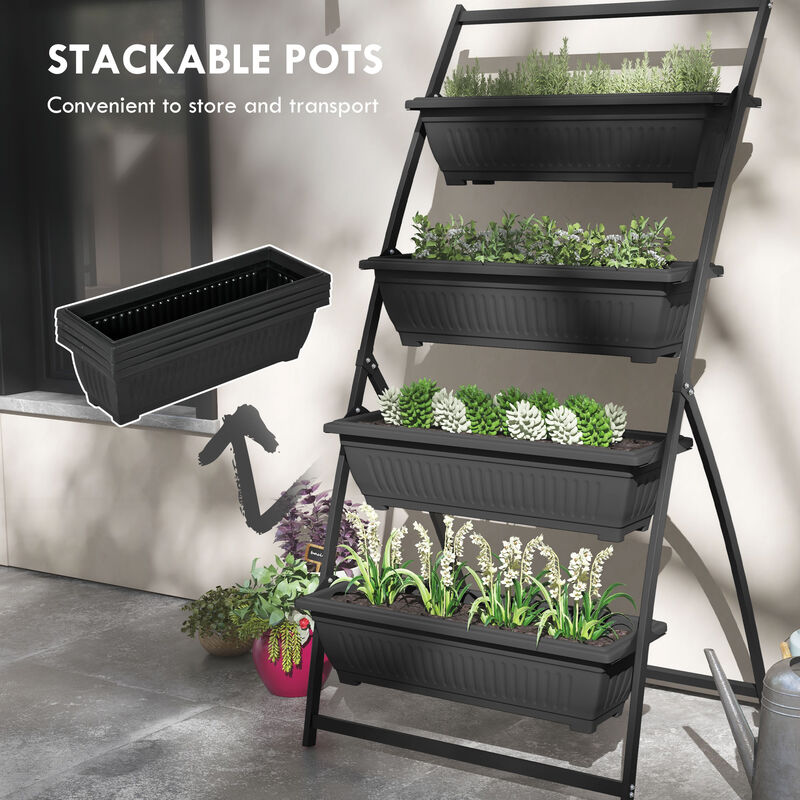 Hivvago 4-Tier Vertical Raised Garden Planter image number 6
