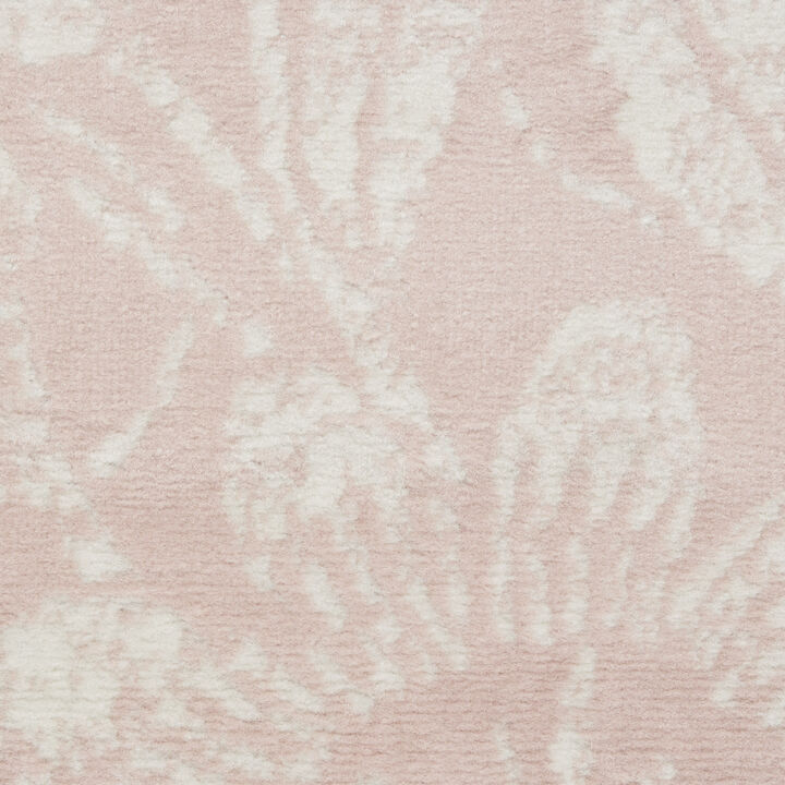 HomeRoots Damask Distressed Non Skid Area Rug