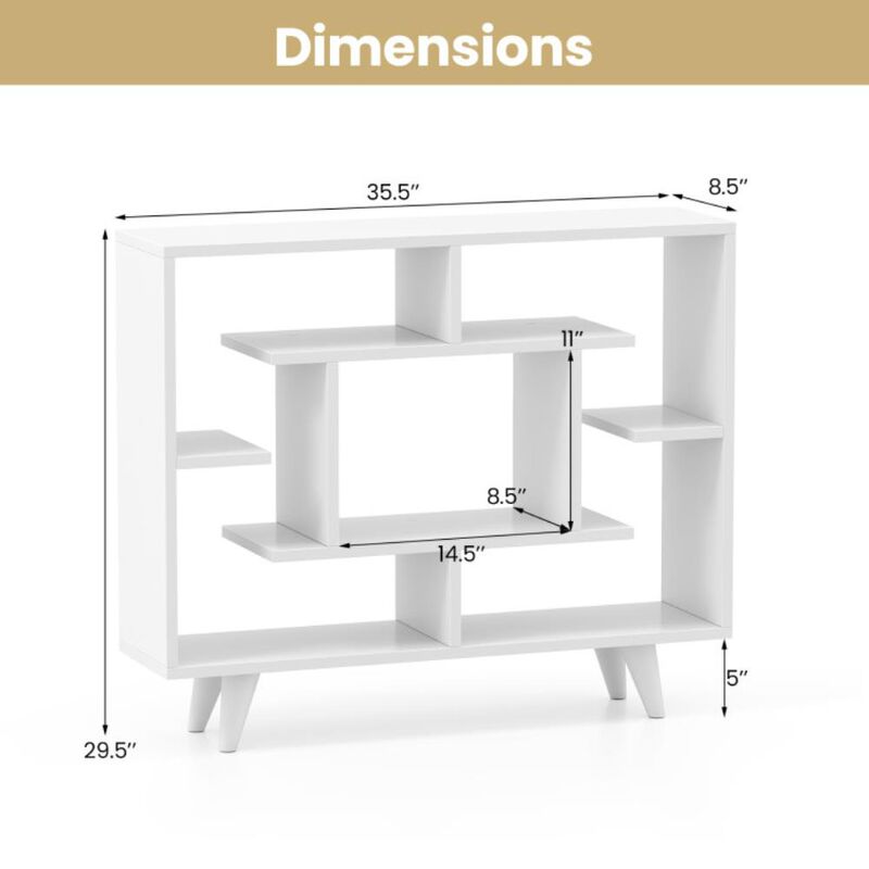 Hivvago Geometric Bookcase with Anti-Tipping Kit and Storage Shelving Unit