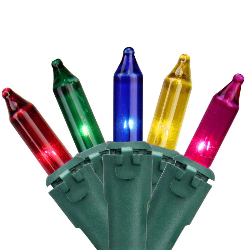 450-Count Multi-Color Mini Christmas Light Set  92ft Green Wire image number 0