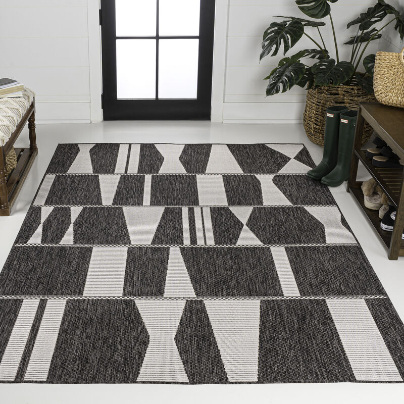 Odette Modern Geometric Abstract Two-Tone Indoor/Outdoor Area Rug