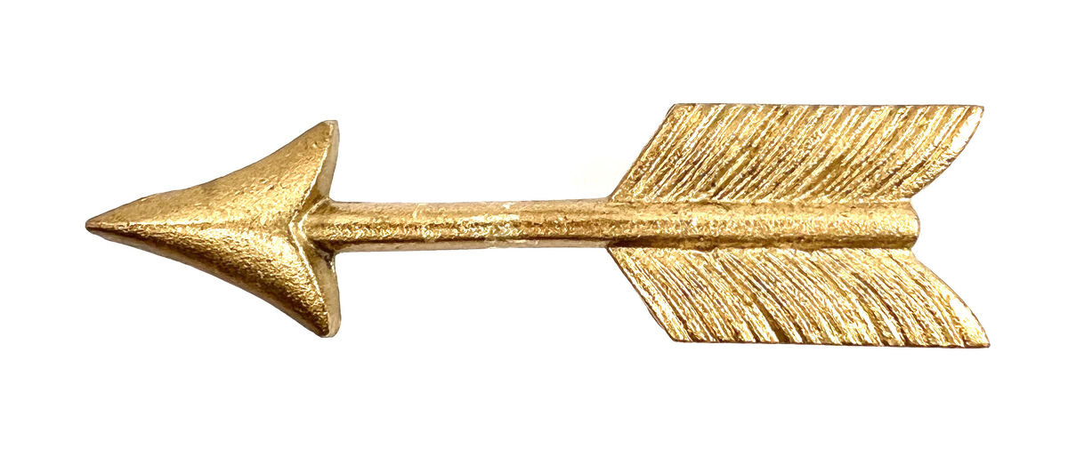 HomeRoots Set of Six Brass Cast Aluminum Arrow Drawer Pull Knobs