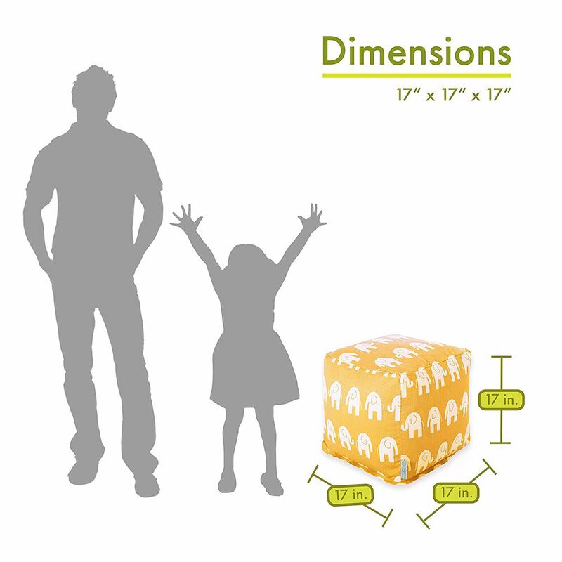 Majestic Home Goods Cube Pouf Ellie Yellow