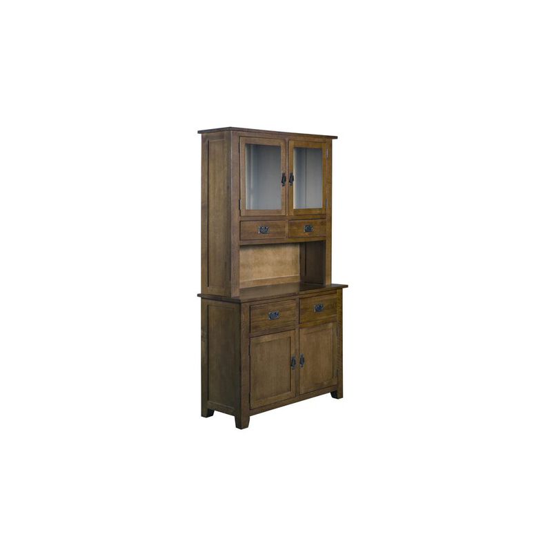 Crafters and Weavers Mission 4 Door & 4 Drawer China Cabinet - Walnut - 42W
