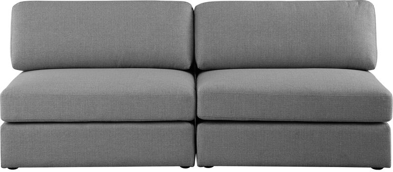 Meridian Furniture Beckham Grey Durable Linen Textured Fabric Modular Sofa image number 4