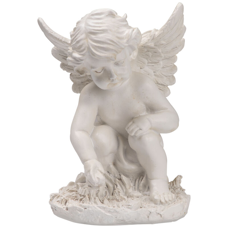 Reaching Cherub Angel Outdoor Garden Statue - 12" image number 0