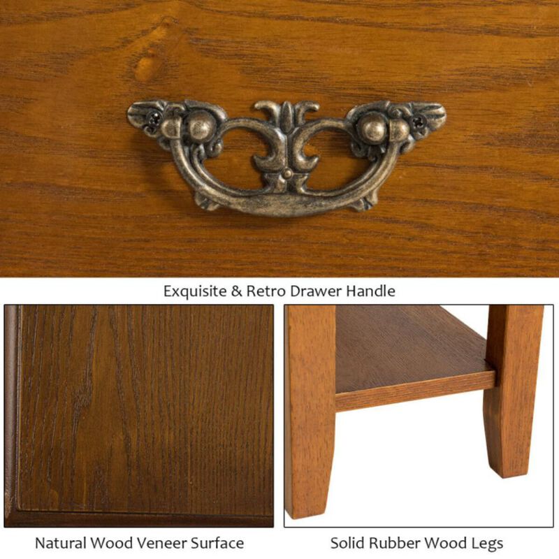 Hivvago End Table Bedside Sofa End Table Narrow Nightstand with Wooden Legs