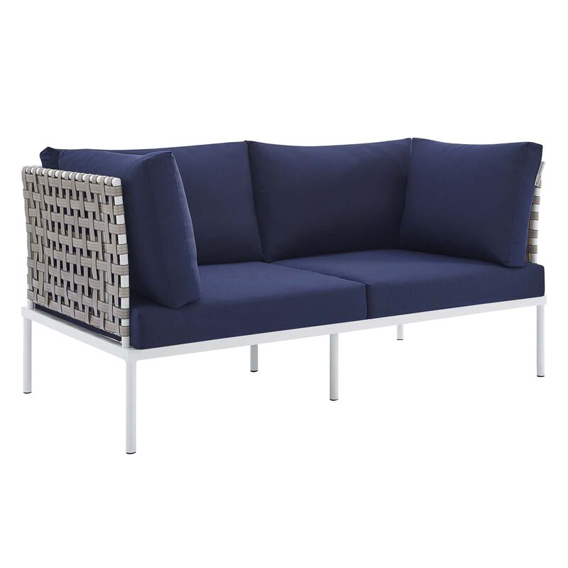 Modway - Harmony Sunbrella® Basket Weave Outdoor Patio Aluminum Loveseat