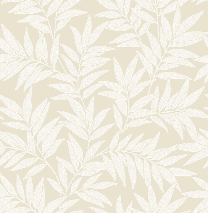 Morris Taupe Leaf Wallpaper