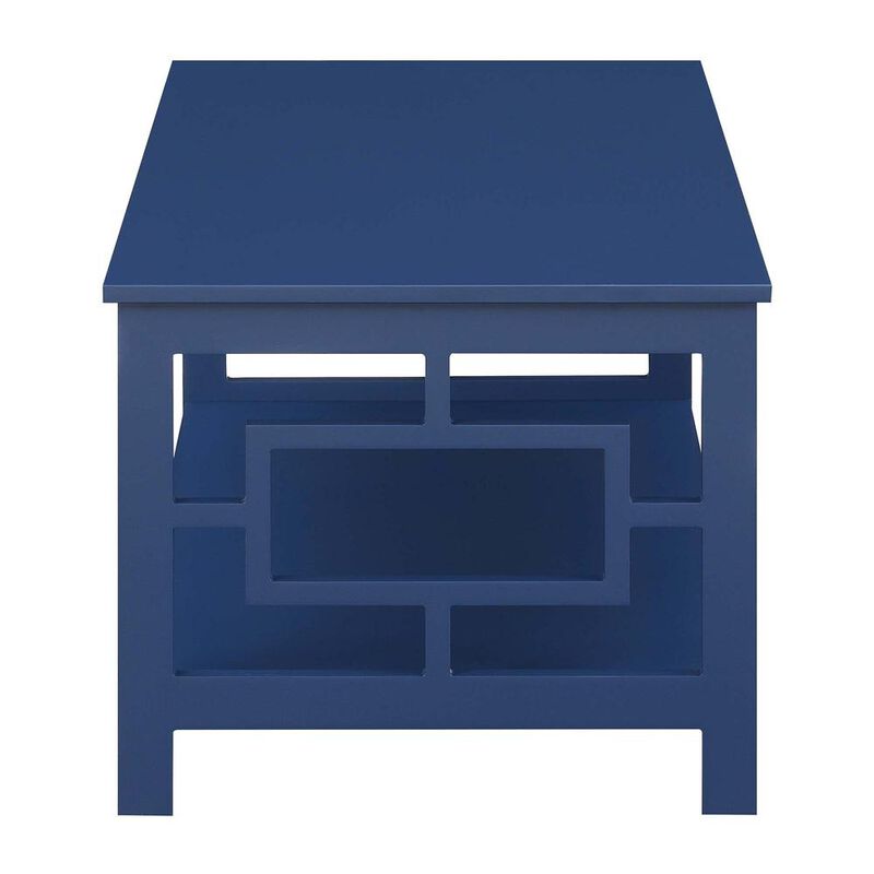 Convenience Concepts Town Square Coffee Table with Shelf, Cobalt Blue