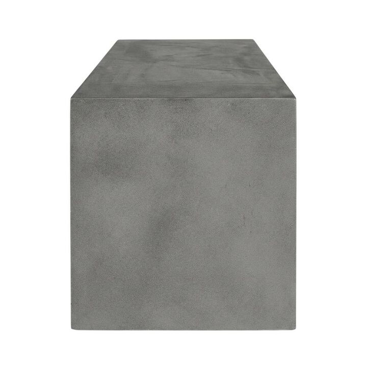 Outdoor Escape Concrete Outdoor Bench, Contemporary Garden Bench for Patio and Backyard