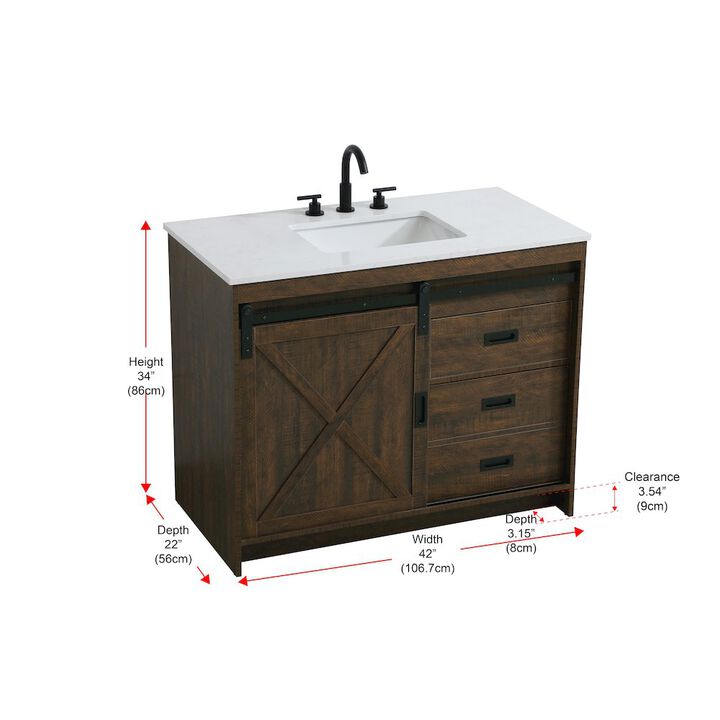 Elegant Kitchen and Bath Austin 42 Inch Single Bathroom Vanity In Expresso