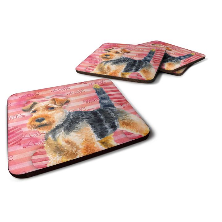 Caroline's Treasures Welsh Terrier Love Decorative coasters, Multicolor