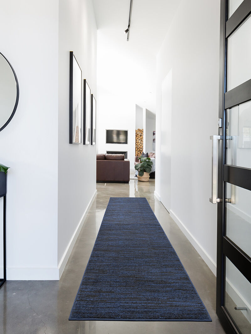 Nourison Essentials NRE01 Midnight Blue 2'2" x 16' Rug image number 6