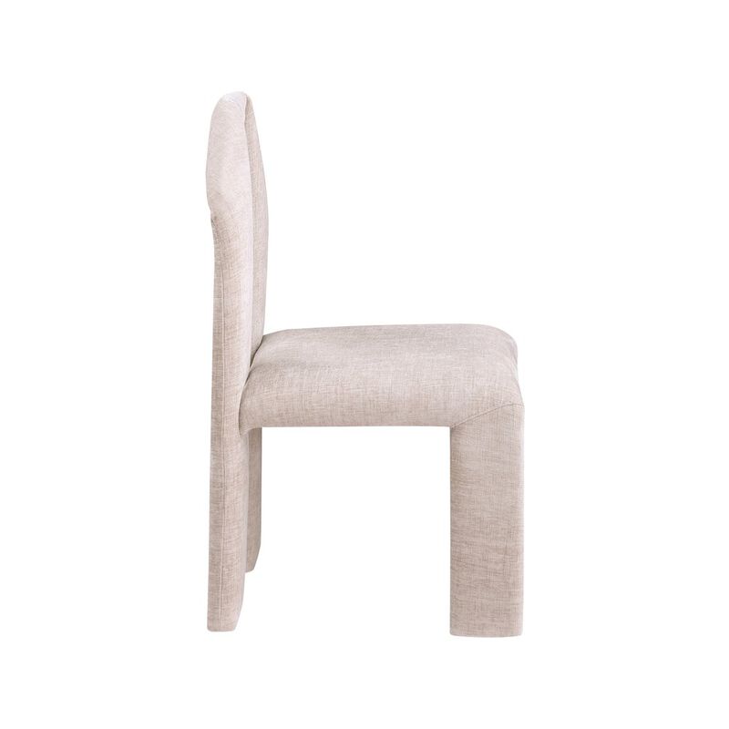 Meridian Furniture Bennett Beige Chenille Fabric Dining Chair, Set of 2