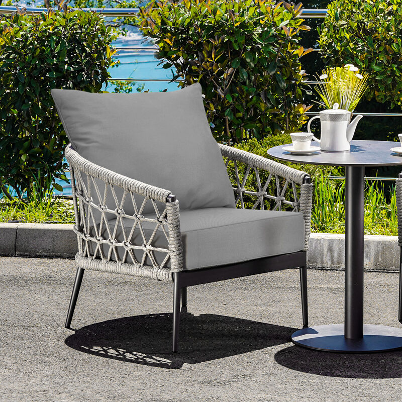 Deep Seat Chair Cushion Pads Set with Rope Belts for Indoor and Outdoor Comfort image number 2