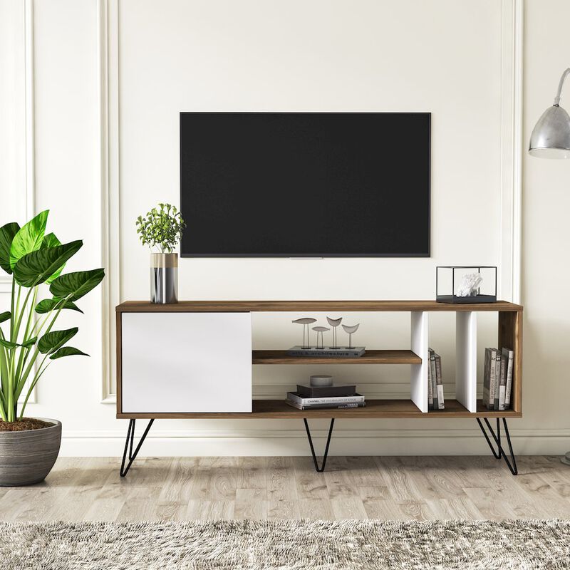 Decorotika Mistico 55'' Tv Stand - Walnut & White
