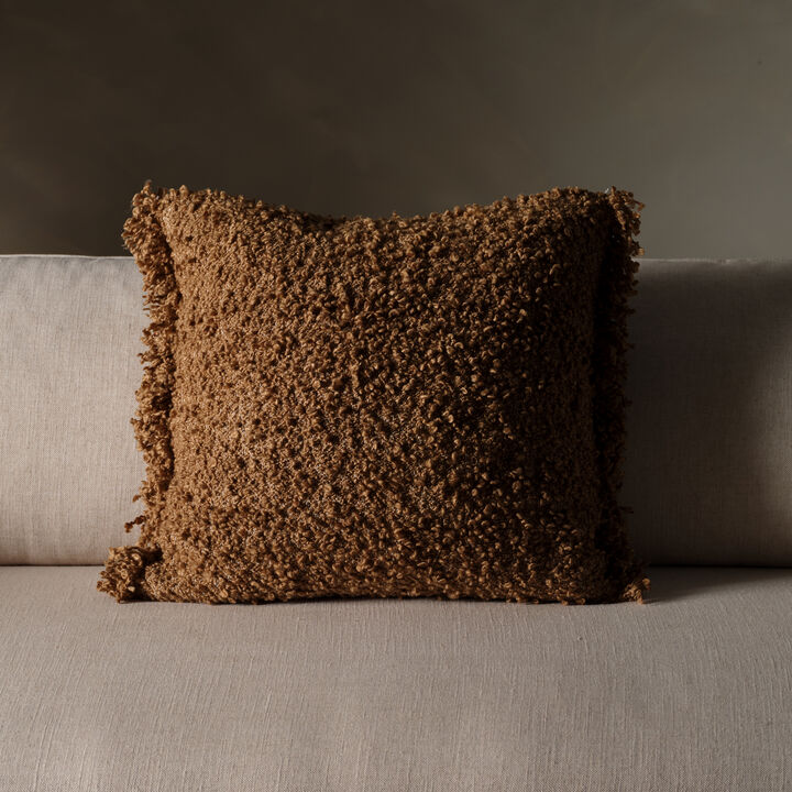 Angora Almondine Plush 26"X26" Pillow Cover